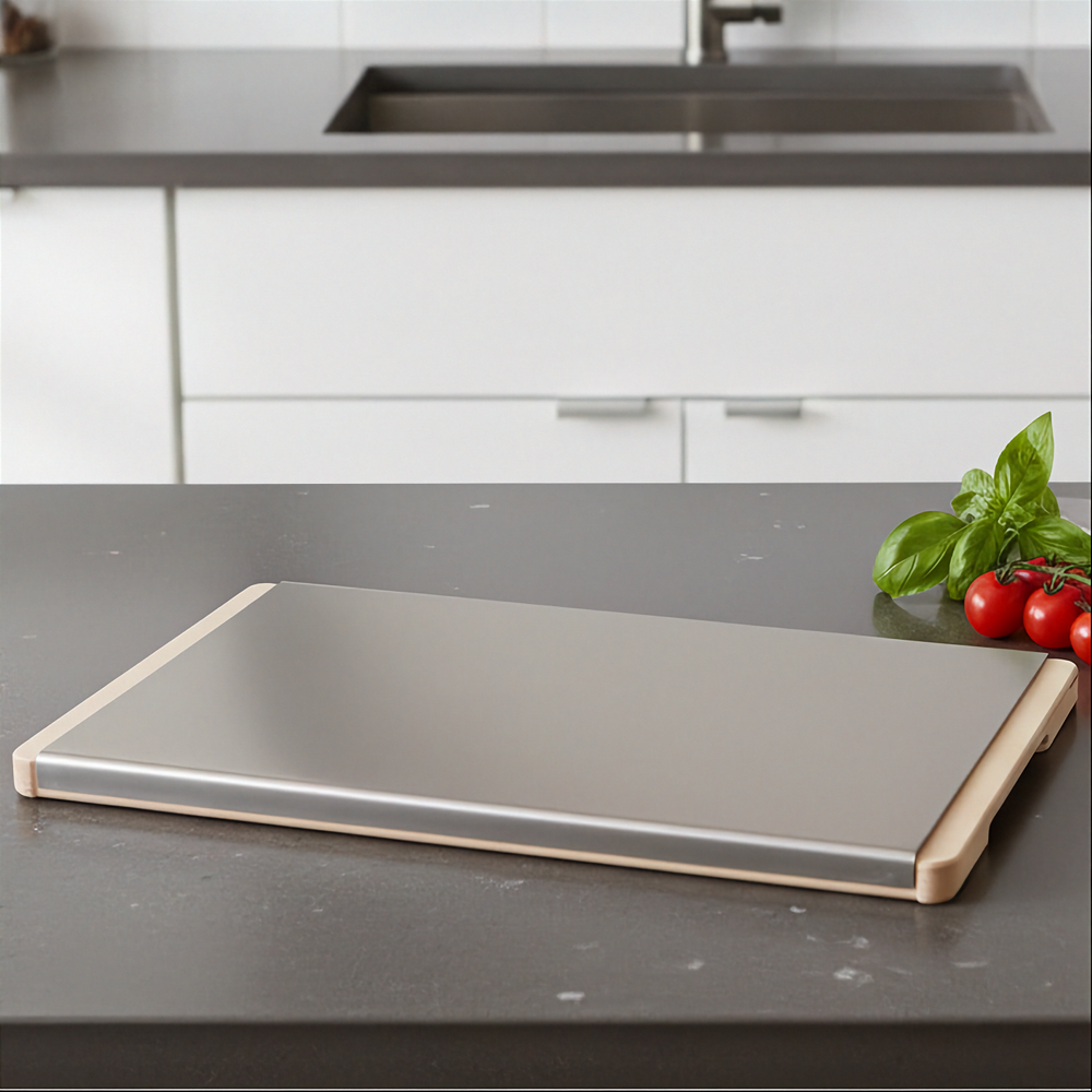 Tagliere acciaio e betulla cm. 30x20